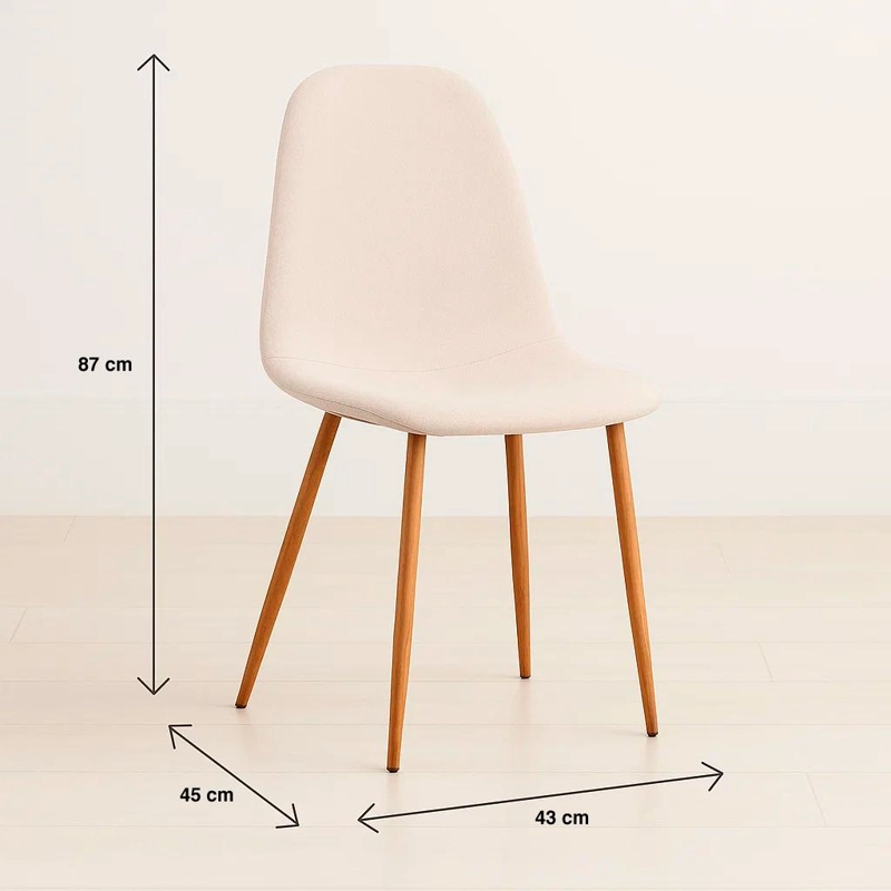 SILLA KLIK MUEBLES SPOON TERCIOPELO CREMA VELVET - 4