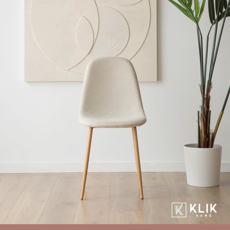 SILLA KLIK MUEBLES SPOON TERCIOPELO CREMA VELVET - 8
