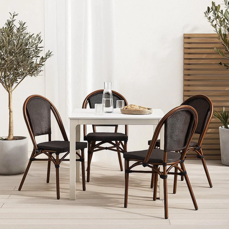 PACK KLIK MUEBLES BISTRO PARISINA CAFÉ 4 SILLAS TEXTILENO - 3