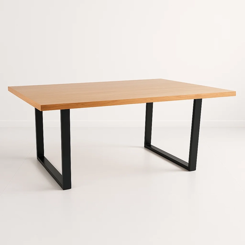 MESA DE COMEDOR ESTILO INDUSTRIAL 160X90 MADERA CLARA - 2