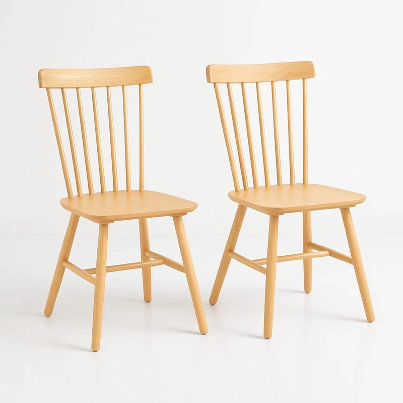 PACK DE 2 SILLAS WINDSOR MADERA - NATURAL - 1