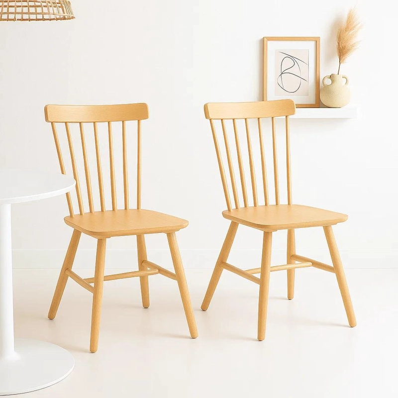 PACK DE 2 SILLAS WINDSOR MADERA - NATURAL - 2