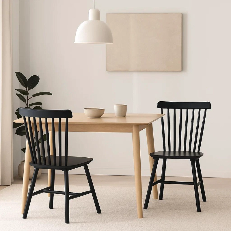 PACK DE 2 SILLAS WINDSOR MADERA - EN COLOR NEGRO - 3