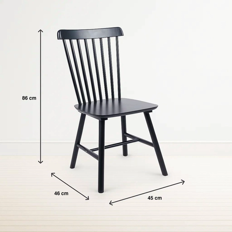 PACK DE 2 SILLAS WINDSOR MADERA - EN COLOR NEGRO - 4