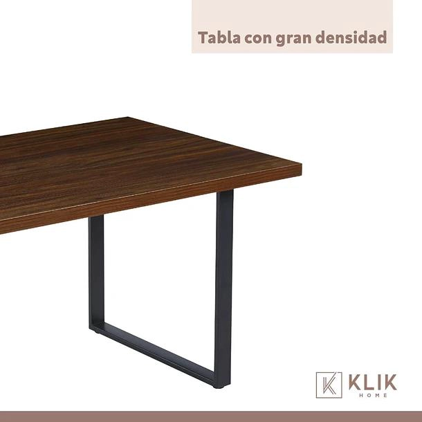 COMEDOR INDUSTRIAL 140X90 OSCURA + 6 SILLAS TOLIX NEGRAS CON ASIENTO DE MADERA OSCURA WALNUT - 7