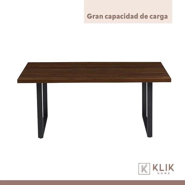 COMEDOR INDUSTRIAL 160X90 OSCURA + 6 SILLAS TOLIX NEGRAS CON ASIENTO DE MADERA OSCURA WALNUT - 7