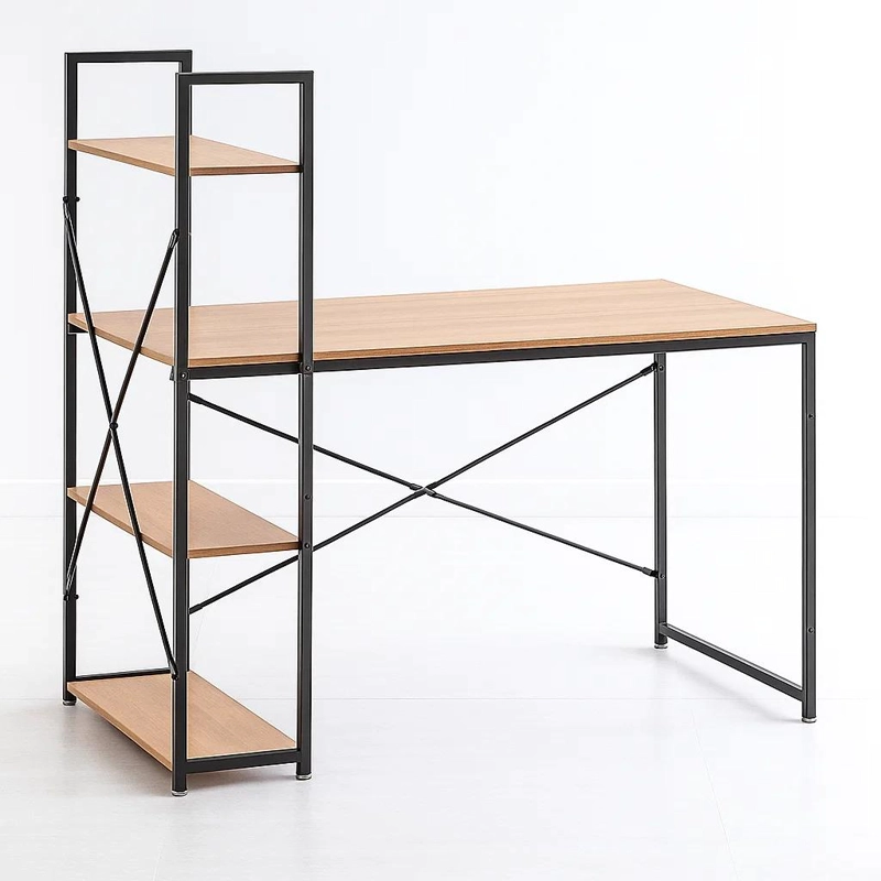 ESCRITORIO KLIK MUEBLES OSLO INDUSTRIAL HOME OFFICE CON REPISAS MADERA CLARA - 1