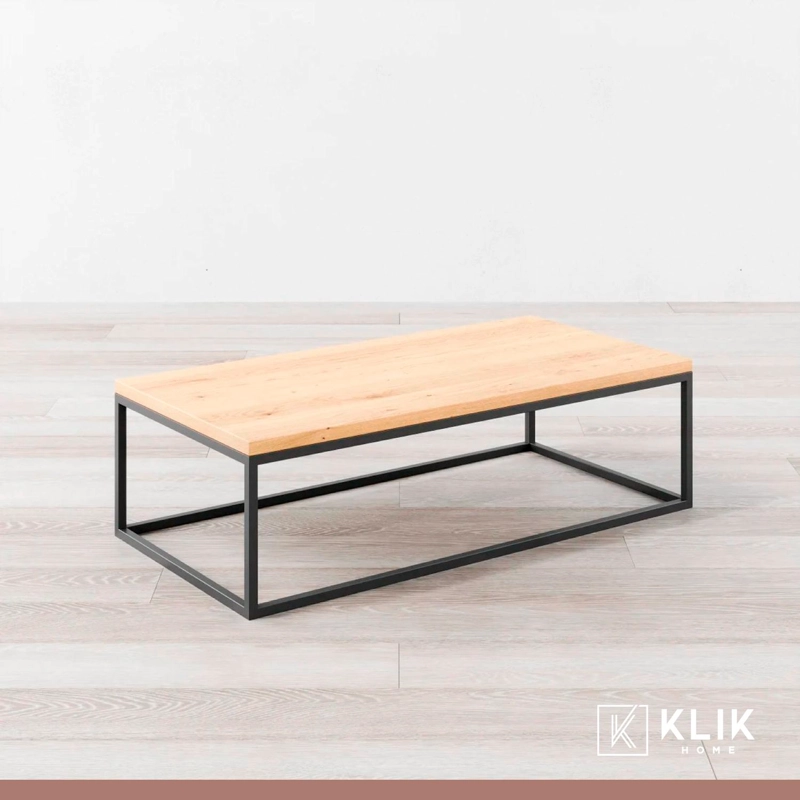 MESA CENTRO KLIK MUEBLES RECTANGULAR 110X60 MADERA CLARA METAL - 2
