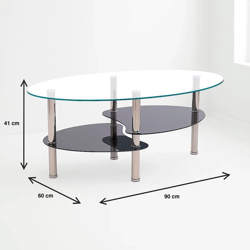 MESA CENTRO KLIK MUEBLES VIDRIO 2 CARAS - 4