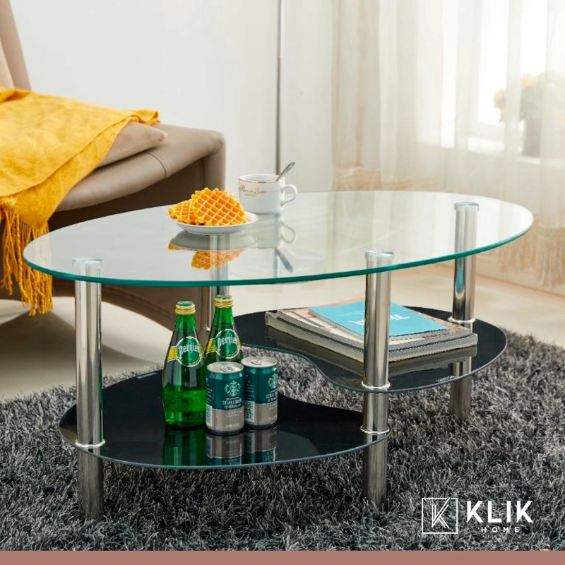 MESA CENTRO KLIK MUEBLES VIDRIO 2 CARAS - 8