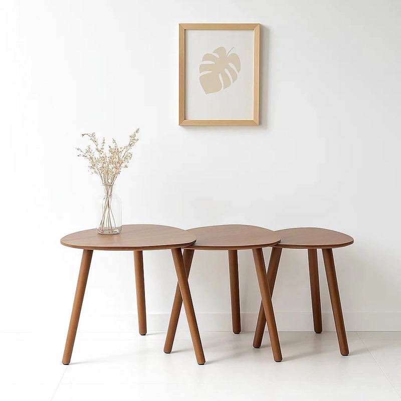 PACK 3 MESAS CENTRO KLIK MUEBLES O LATERALES MADERA - 2