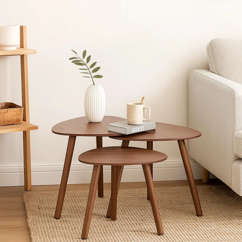 PACK 3 MESAS CENTRO KLIK MUEBLES O LATERALES MADERA - 3