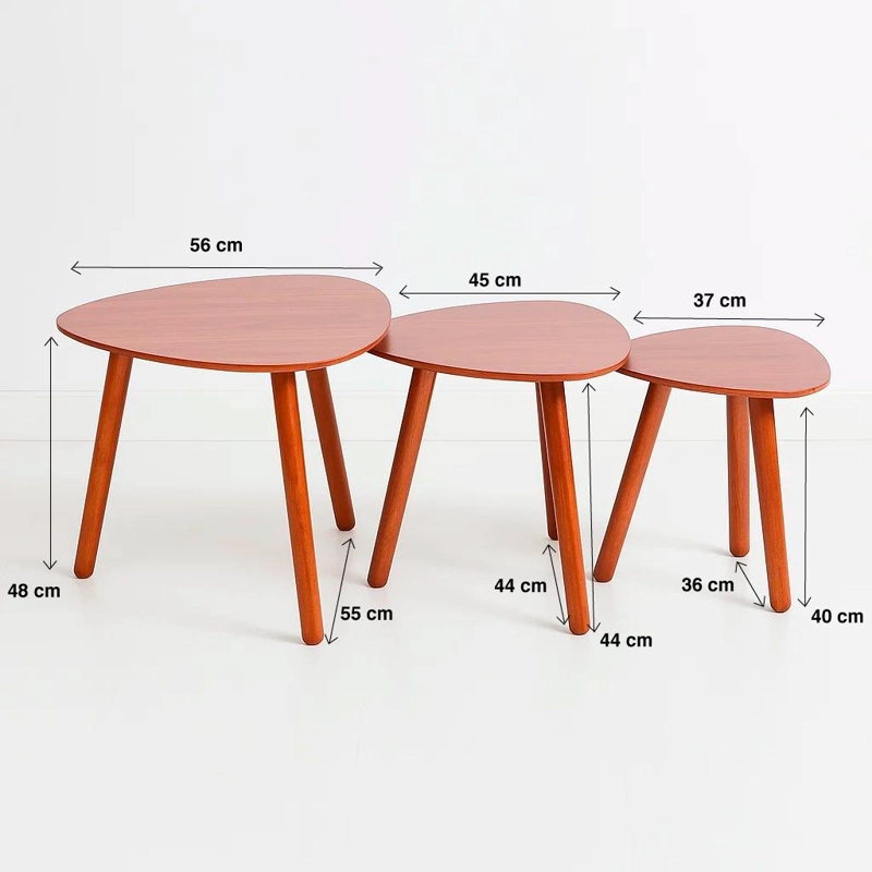PACK 3 MESAS CENTRO KLIK MUEBLES O LATERALES MADERA - 4