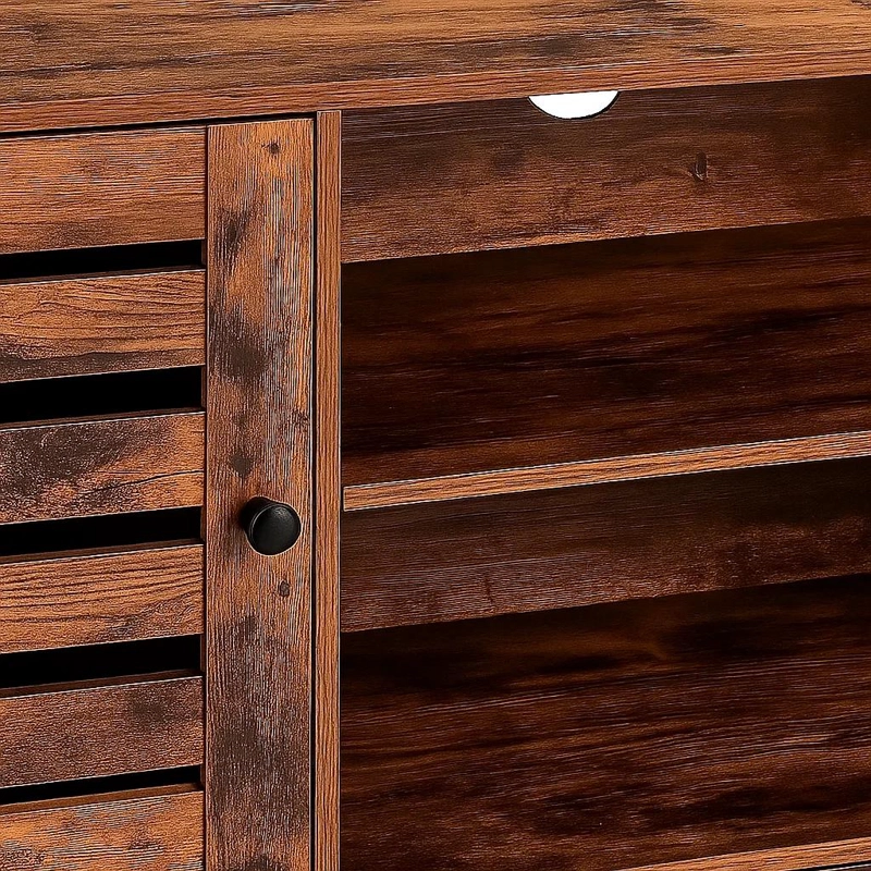 RACK TV KLIK MUEBLES RUSTIK METAL CAFE MADERA OSCURA WALNUT - 6