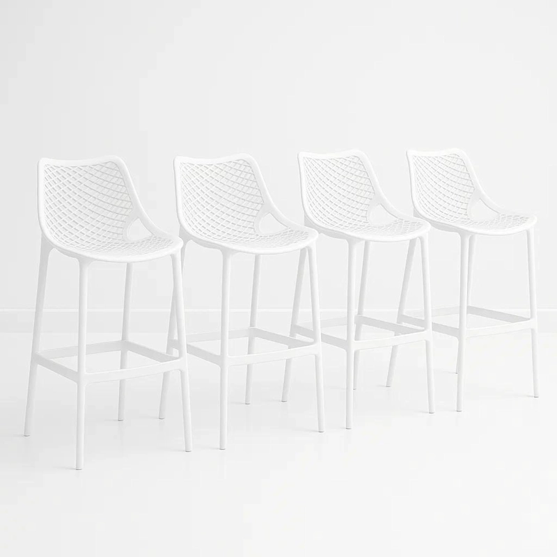 PACK KLIK MUEBLES BLANCO 4 TABURETES PISO BAR TERRAZA EXTERIOR AIR BERLÍN - 1