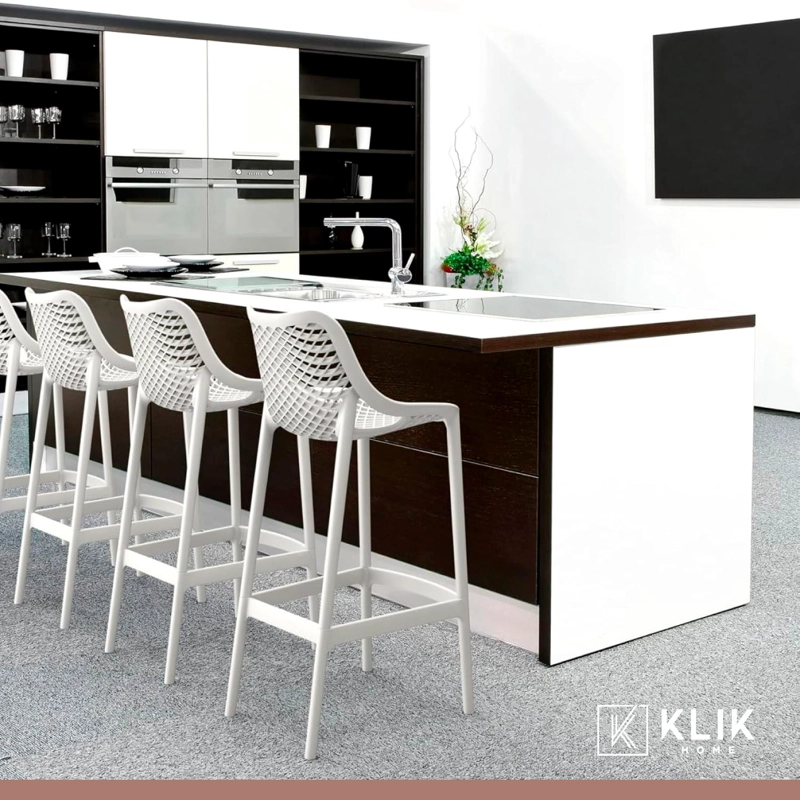 PACK KLIK MUEBLES BLANCO 4 TABURETES PISO BAR TERRAZA EXTERIOR AIR BERLÍN - 8