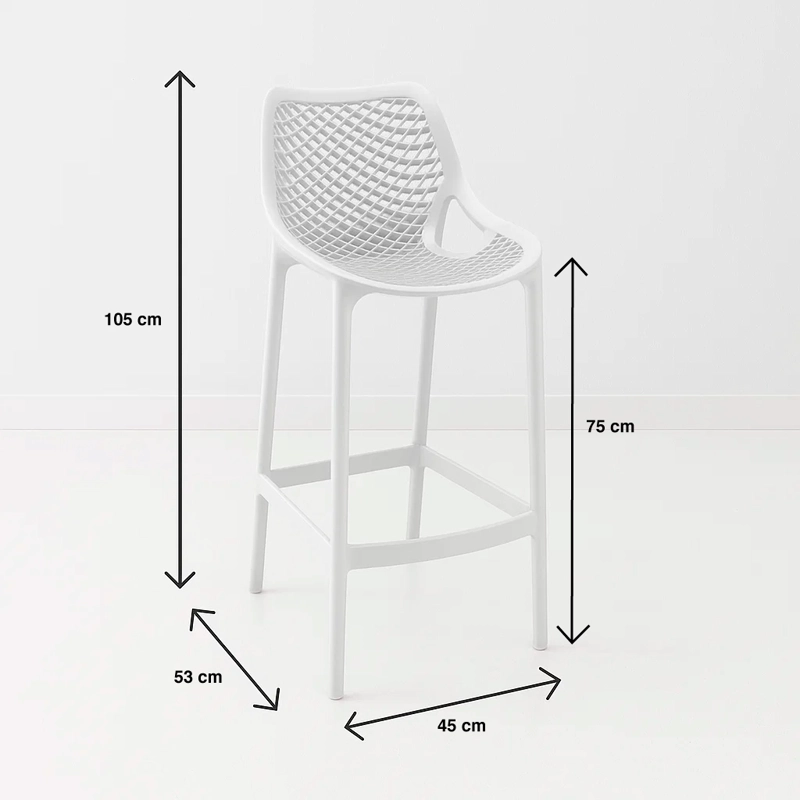 TABURETE KLIK MUEBLES BLANCO PISO DE BAR TERRAZA EXTERIOR AIR BERLÍN - 8
