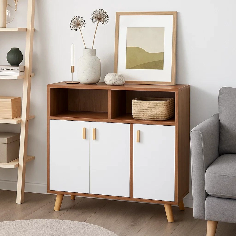 CÓMODA KLIK MUEBLES MDF CAFÉ ZAPATERO MADERA - 3