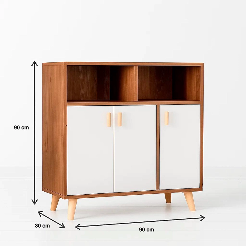 CÓMODA KLIK MUEBLES MDF CAFÉ ZAPATERO MADERA - 4