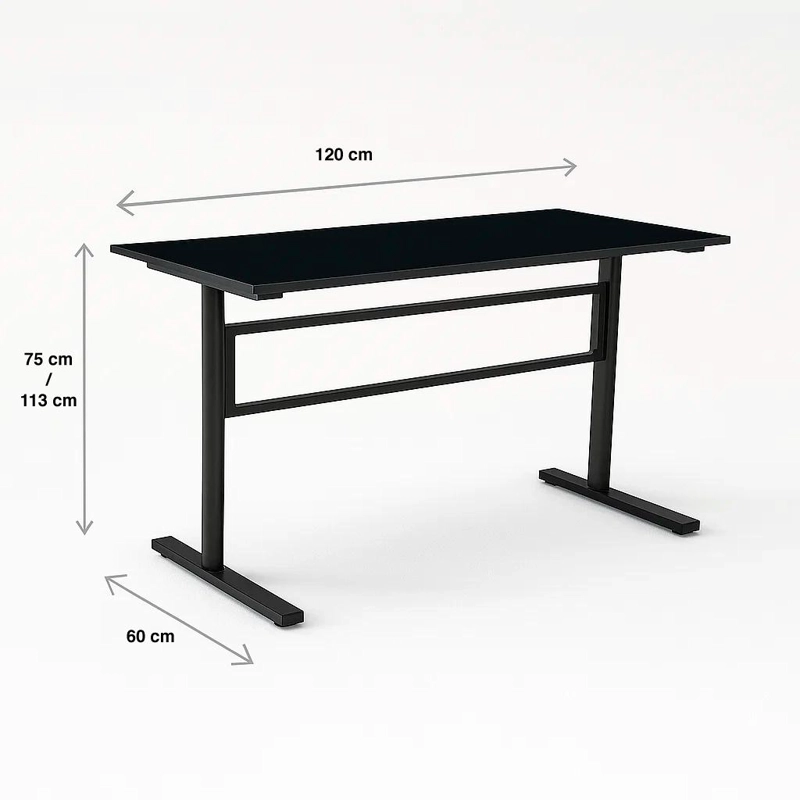ESCRITORIO KLIK MUEBLES STANDING DESK TRABAJO CON ALTURA REGULABLE NEGRO ACERO - 4
