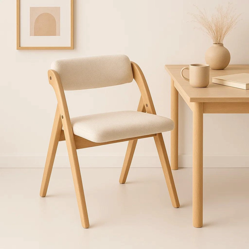 SILLA KLIK MUEBLES BEIGE BETLAHEM DE MADERA PLEGABLE ACOLCHADA - 2