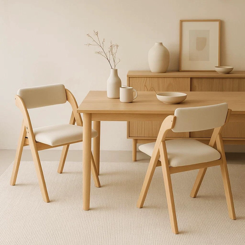 SILLA KLIK MUEBLES BEIGE BETLAHEM DE MADERA PLEGABLE ACOLCHADA - 3