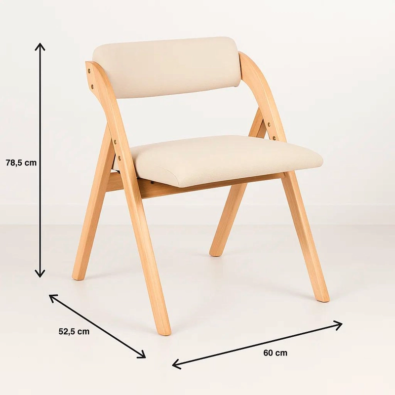 SILLA KLIK MUEBLES BEIGE BETLAHEM DE MADERA PLEGABLE ACOLCHADA - 4