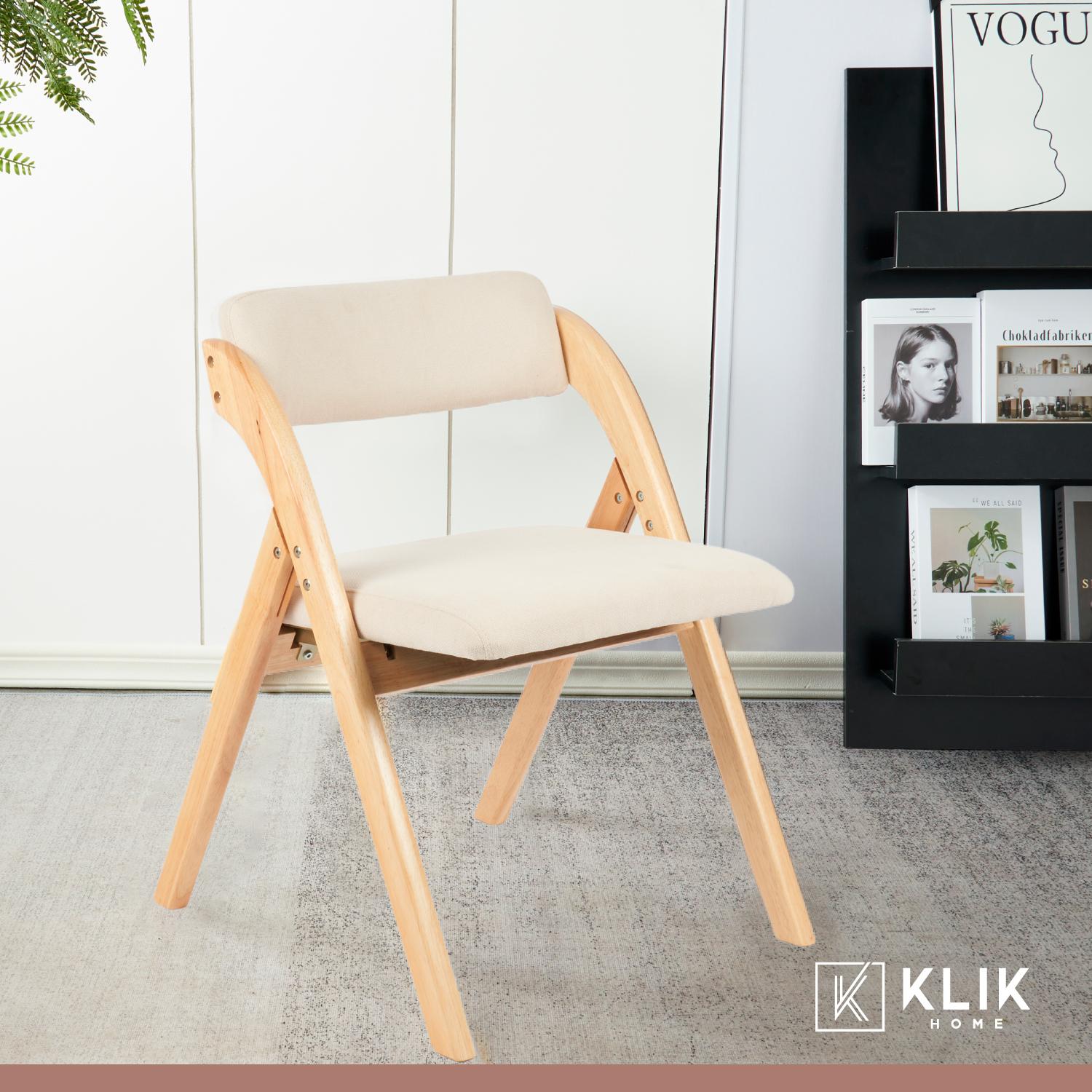 PACK DE 2 SILLAS BETLAHEM DE MADERA PLEGABLE ACOLCHADA - BEIGE - 2