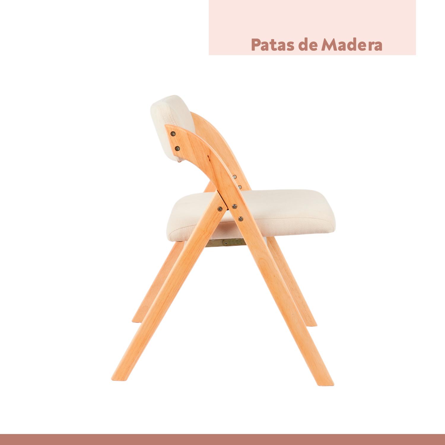 PACK DE 2 SILLAS BETLAHEM DE MADERA PLEGABLE ACOLCHADA - BEIGE - 7
