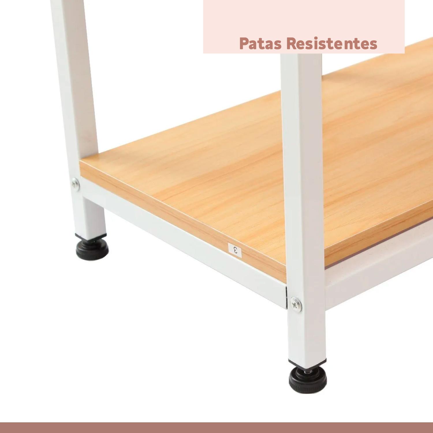MESA LATERAL KLIK MUEBLES COCINA ORGANIZACIÓN 3 NIVELES MADERA CLARA BLANCO - 7