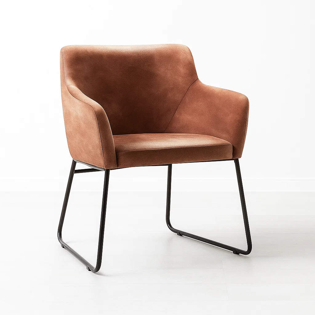 BUTACA KLIK MUEBLES CAFÉ ALBANIA CUERO SINTÉTICO CON METAL INDUSTRIAL - 1