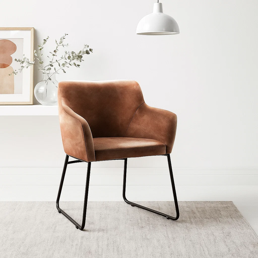BUTACA KLIK MUEBLES CAFÉ ALBANIA CUERO SINTÉTICO CON METAL INDUSTRIAL - 2