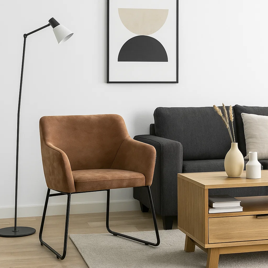 BUTACA KLIK MUEBLES CAFÉ ALBANIA CUERO SINTÉTICO CON METAL INDUSTRIAL - 3