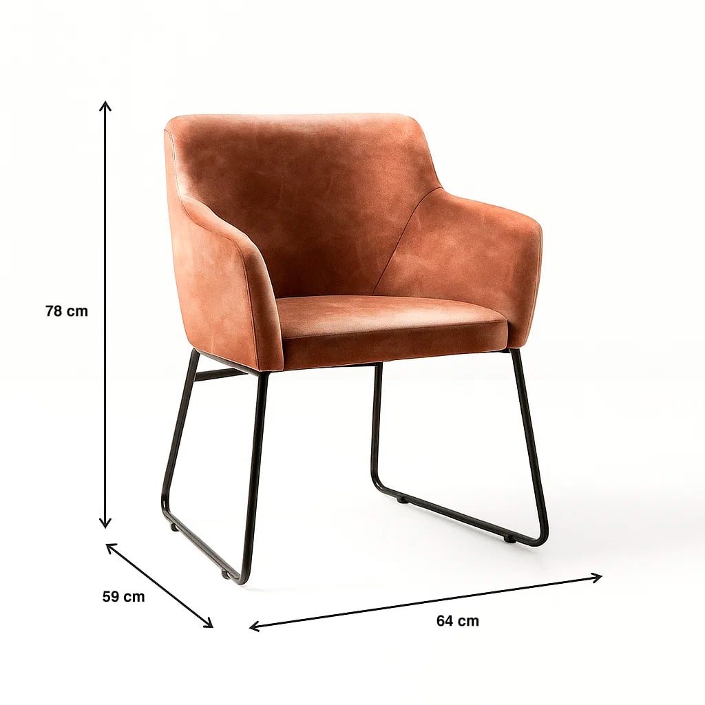 BUTACA KLIK MUEBLES CAFÉ ALBANIA CUERO SINTÉTICO CON METAL INDUSTRIAL - 4
