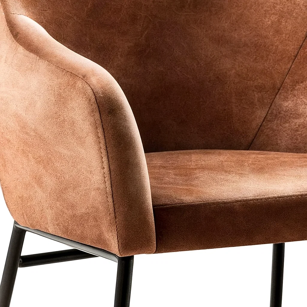 BUTACA KLIK MUEBLES CAFÉ ALBANIA CUERO SINTÉTICO CON METAL INDUSTRIAL - 6