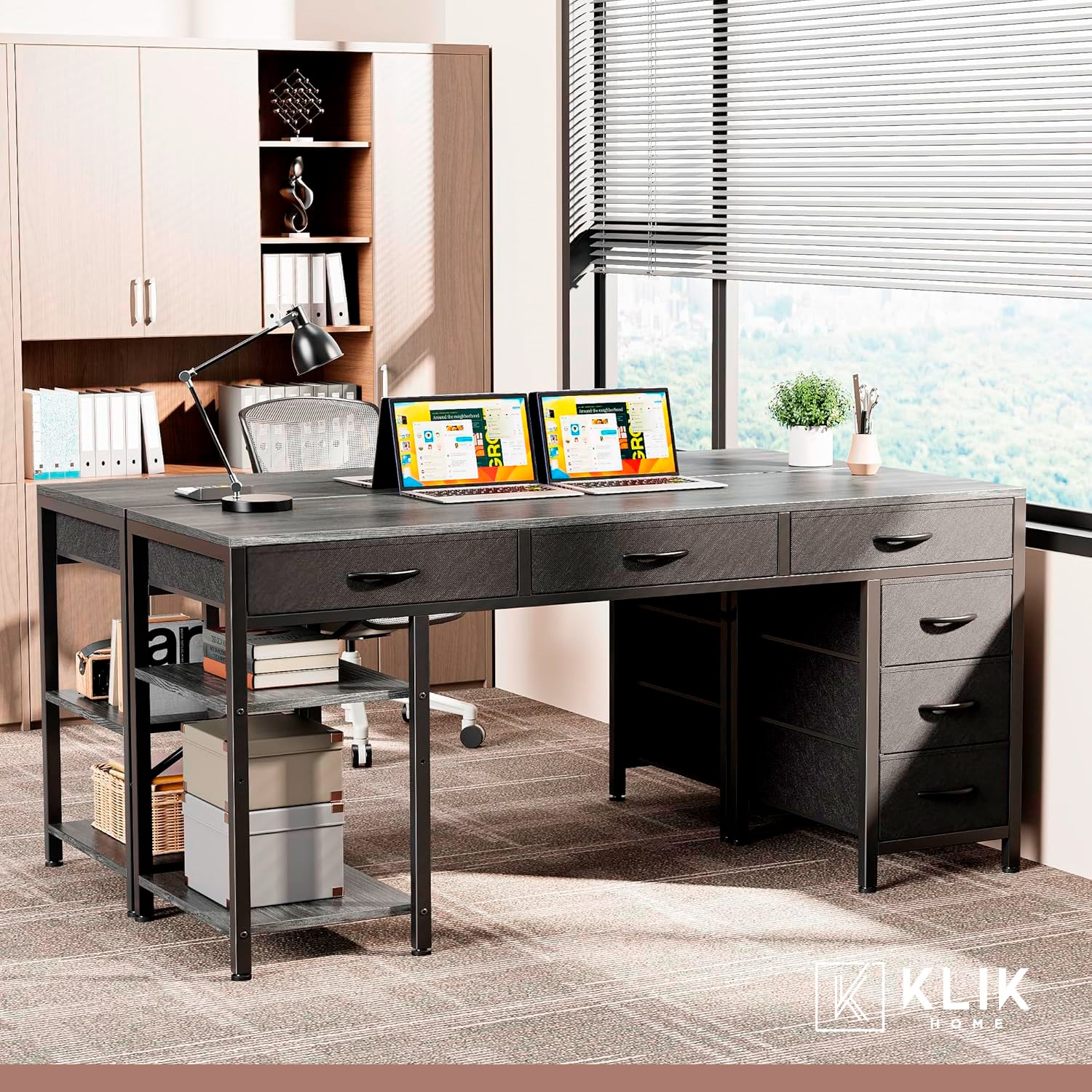 ESCRITORIO KLIK MUEBLES EJECUTIVO SEIS CAJONES 140CM - 8