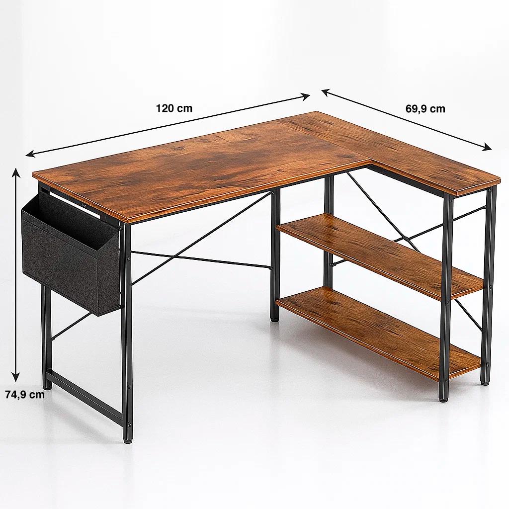 ESCRITORIO KLIK MUEBLES RUSTIK ESQUINERO 120CM - 4