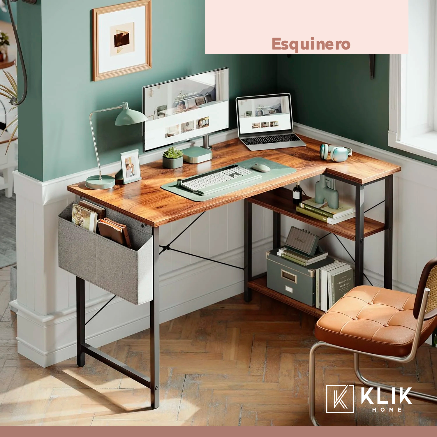 ESCRITORIO KLIK MUEBLES RUSTIK ESQUINERO 120CM - 7
