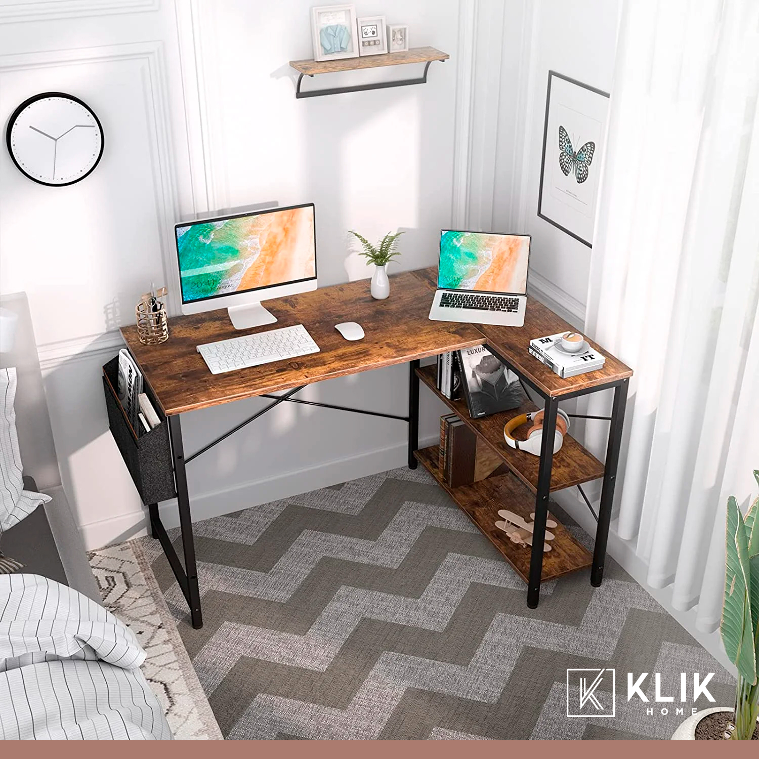 ESCRITORIO KLIK MUEBLES RUSTIK ESQUINERO 120CM - 8