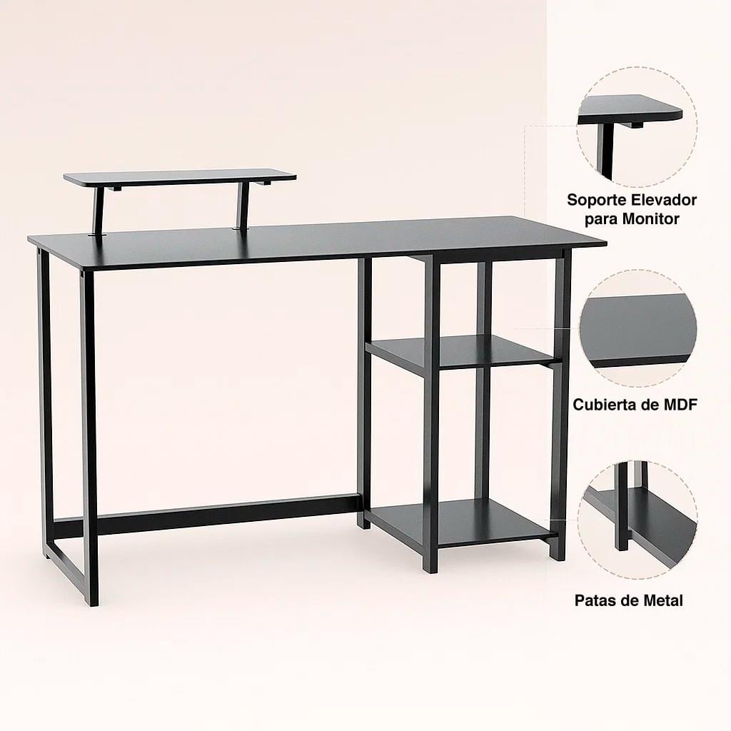 ESCRITORIO KLIK MUEBLES INDUSTRIAL GAMER 140CM - 5