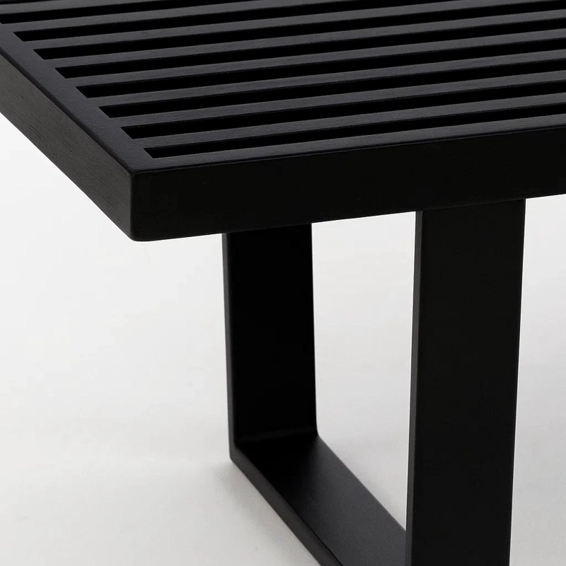 BANQUETA DE MADERA Y METAL GEORGE NELSON 160CM - NEGRA - 6