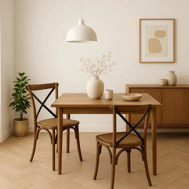 SILLA CROSSBACK MADERA RATTAN - CAFE  VINTAGE - 3