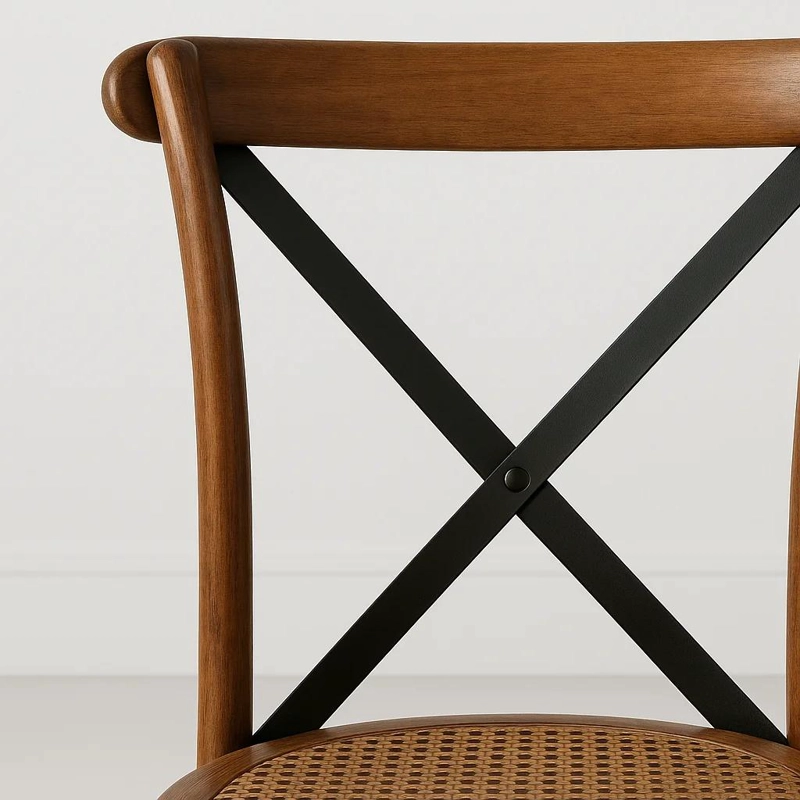 SILLA CROSSBACK MADERA RATTAN - CAFE  VINTAGE - 6
