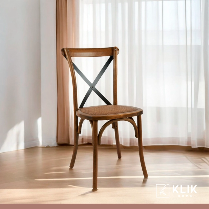 SILLA CROSSBACK MADERA RATTAN - CAFE  VINTAGE - 8