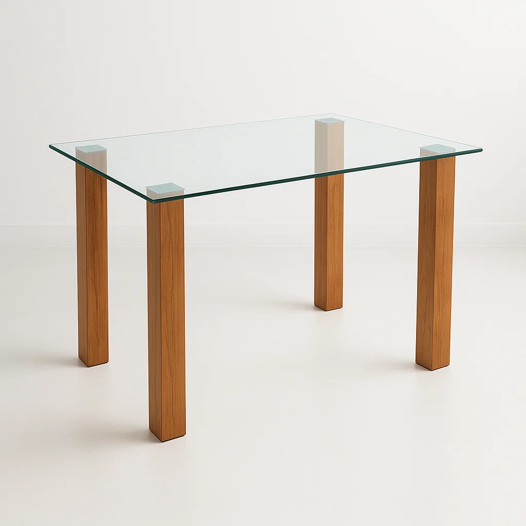 MESA DE COMEDOR VIDRIO QUADRA 120X80 - 1
