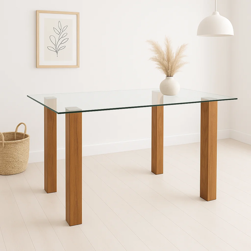 MESA DE COMEDOR VIDRIO QUADRA 120X80 - 2