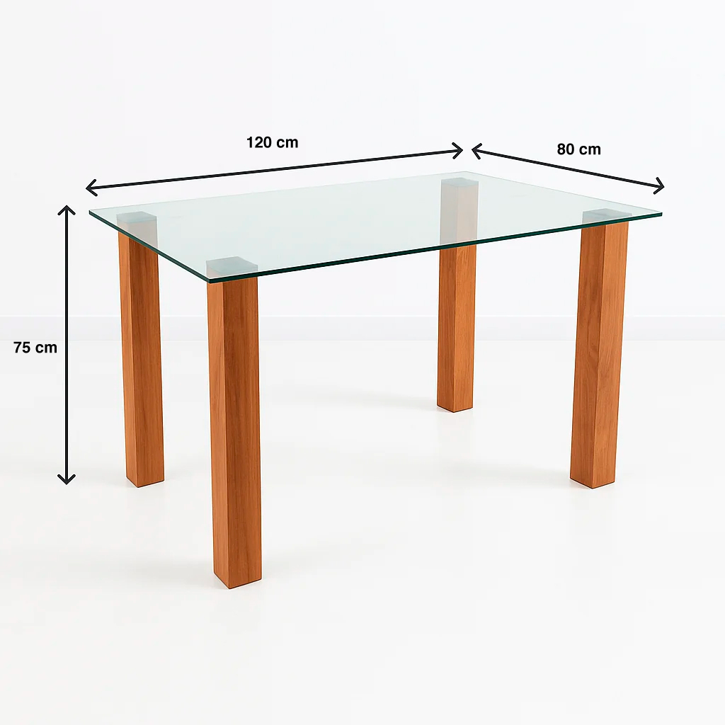 MESA DE COMEDOR VIDRIO QUADRA 120X80 - 4