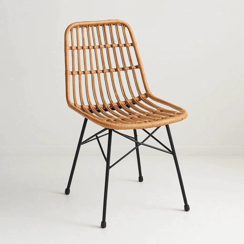 SILLA DE COMEDOR TERRAZA RATTAN GRECIA COLOR MADERA - 1
