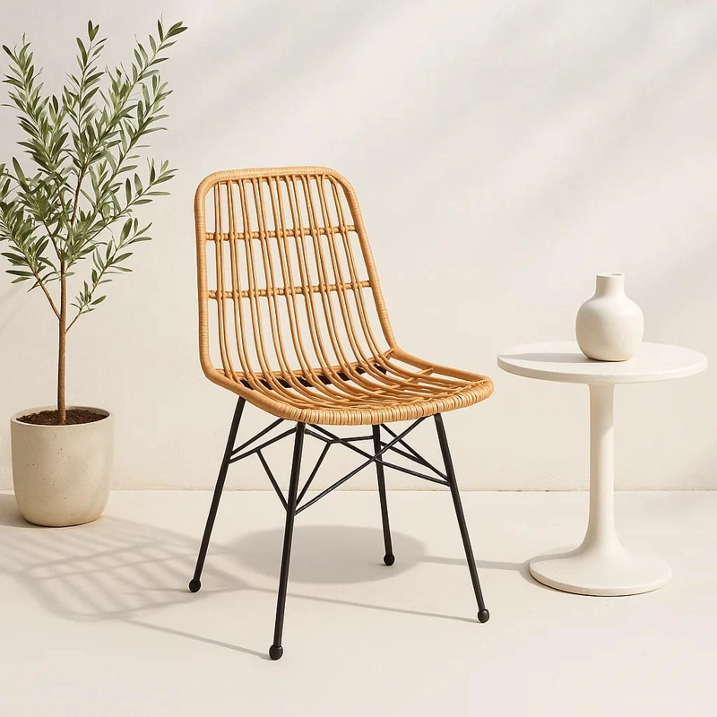 SILLA DE COMEDOR TERRAZA RATTAN GRECIA COLOR MADERA - 2
