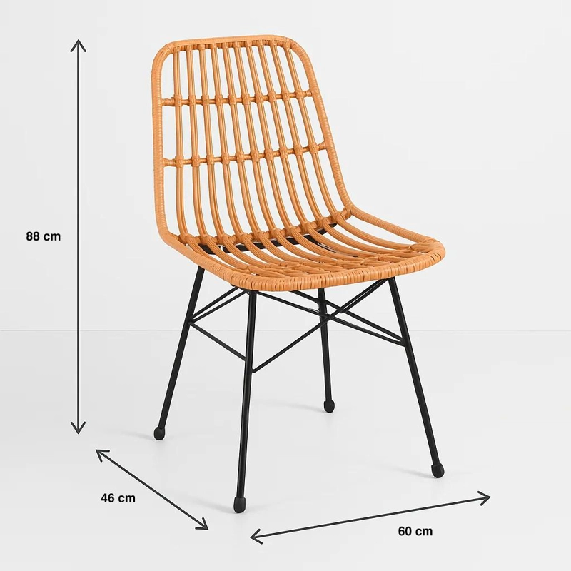 SILLA DE COMEDOR TERRAZA RATTAN GRECIA COLOR MADERA - 4